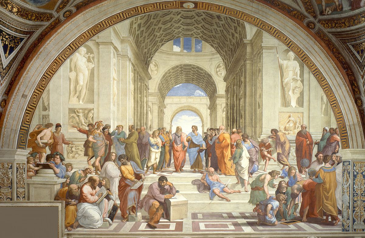 Tokom istorije, različiti filozofi i mislioci koristili su različite tehnike upamćivanja onoga što žele da kažu. Foto: Atinska škola, Rafaelo, 1511.